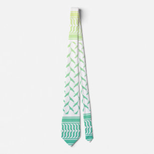 Corbata Motivo de Kuffiyeh palestino limón amarillo menta 