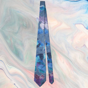 Corbata Motivo decorativo de la marina verde azulada morad