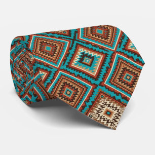 Corbata Motivo Geométrico Nativo Americano
