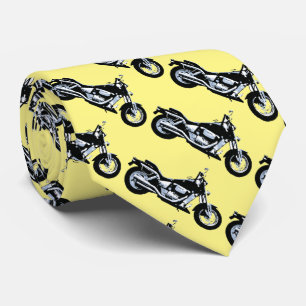 Corbata Moto negra, amarilla