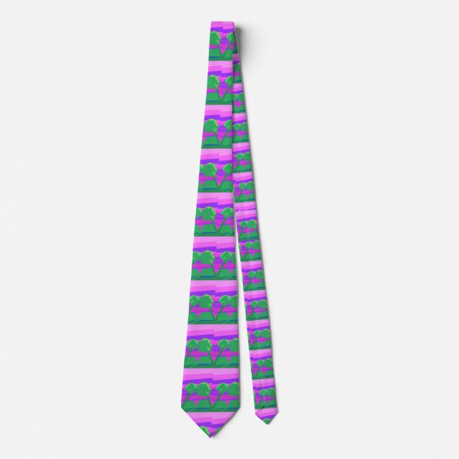 Corbata Mt. Sunset Pink Green Purple (Anverso)