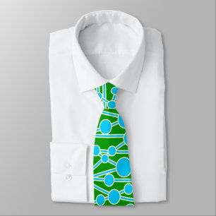 Corbata Muchas carreteras II azul con blanco en verde 0099