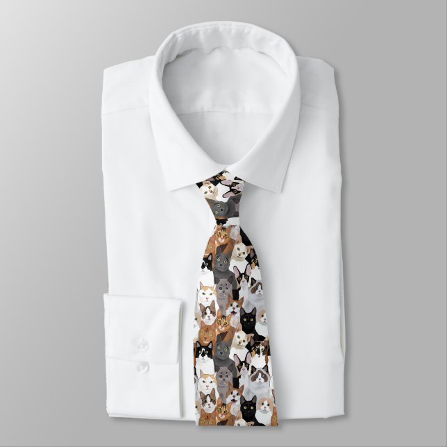 Corbata Muchos patrones de gatos simples para los amantes  (Atado)
