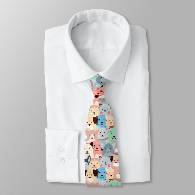 Corbata Muchos Perros Coloridos Diseñan Necktie (Atado)