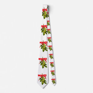 Corbata muérdago rojo de la cinta