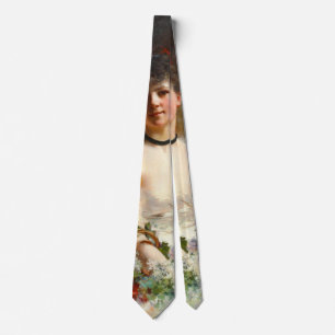Corbata Mujer con la cesta 1850 de la flor