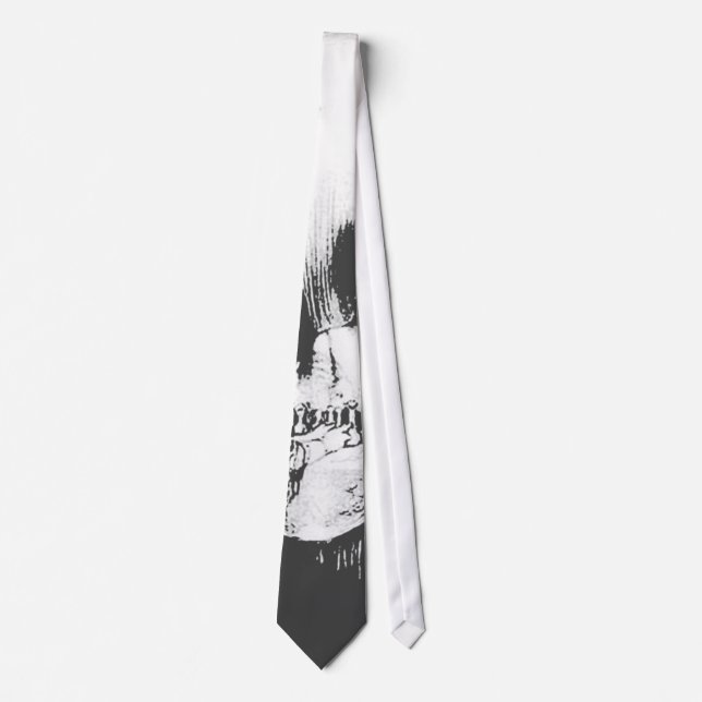 Corbata Mujer con reflejo cráneo de Halloween en espejo (Anverso)