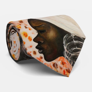 Corbata Mujer hermosa con lazos de cuello africano - pintu