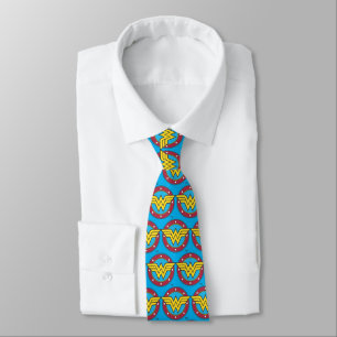Corbata Mujer Maravilla   Logo Círculo y Estrellas