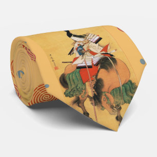 Corbata MUJER SAMURAI TOMOE GOZEN HORSEBACO Arte Japonés