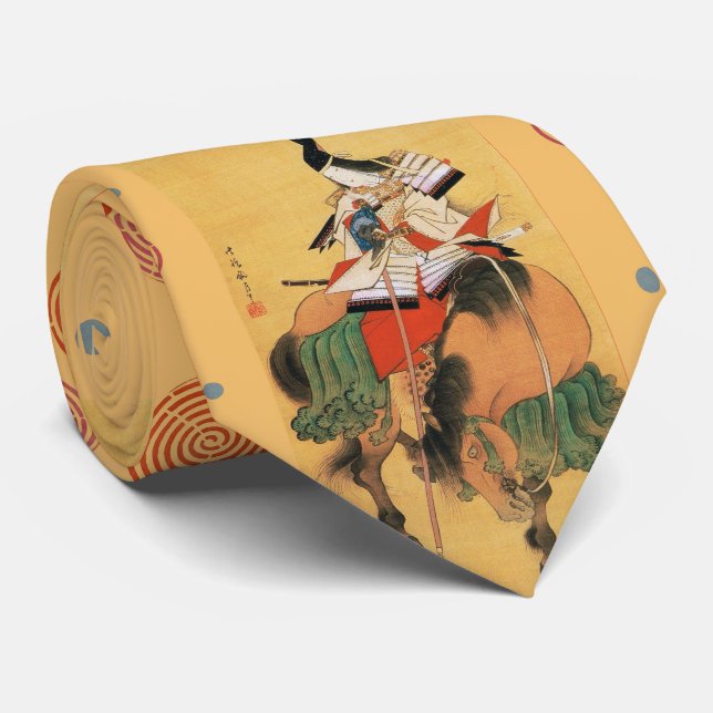 Corbata MUJER SAMURAI TOMOE GOZEN HORSEBACO Arte Japonés (Enrollado)