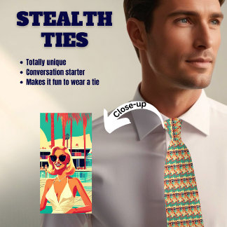 Corbata Mujer sexy en el Tiempo Sigiloso Blanco