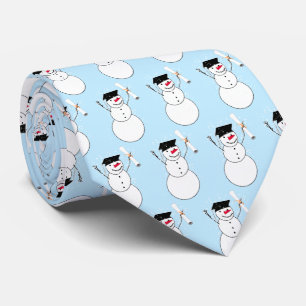 Corbata Muñeco de Nieve de Graduación Navidad