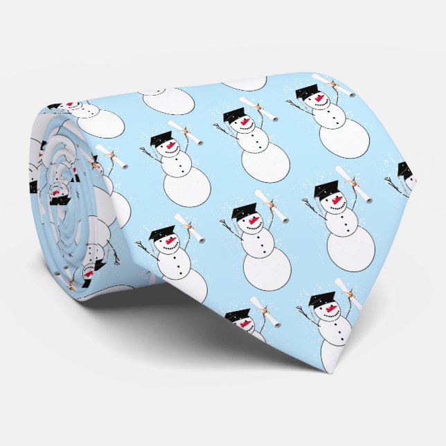 Corbata Muñeco de Nieve de Graduación Navidad (Enrollado)
