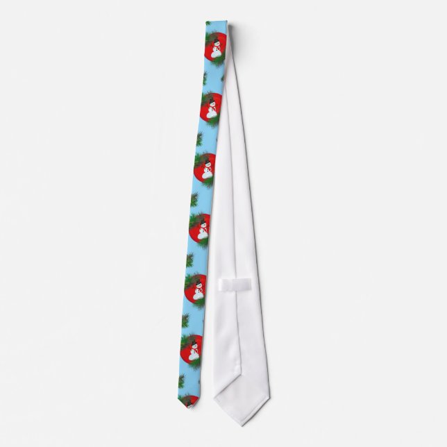 Corbata Muñeco de nieve en adorno (Reverso)