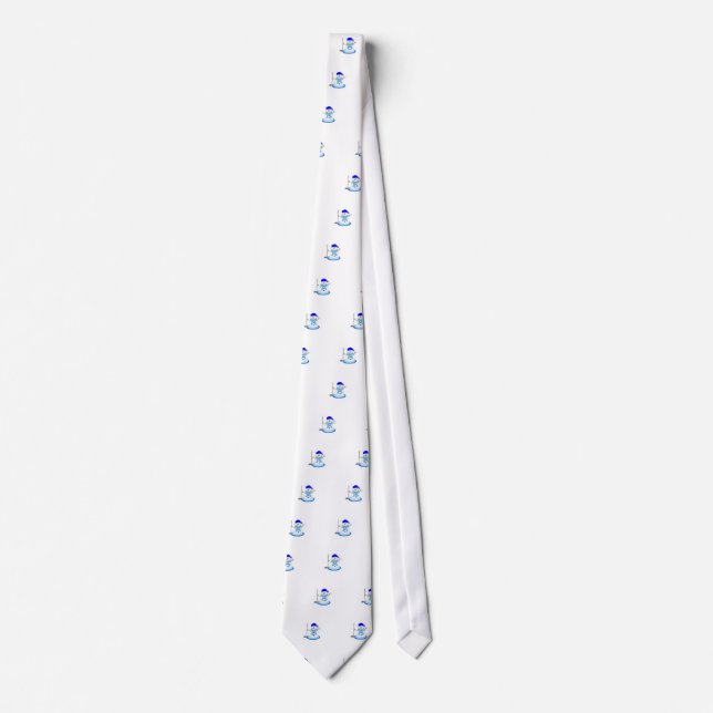 Corbata Muñeco de nieve golfista (Anverso)