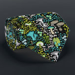 Corbata Mushroom retro verde azulado<br><div class="desc">Una corbata del cuello de hongos con un patrón de hongos retro verde azulado en varias setas diferentes para un patrón de bosque de hongos completos. Se puede hacer que el patrón de hongos sea más pequeño o mayor en la corbata.</div>