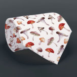 Corbata Mushroom Rústico Patrón Cuello<br><div class="desc">Encuadernado empate con ilustracion pintado a mano de varias setas.</div>