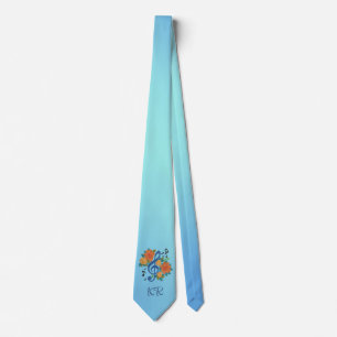 Corbata Music Clef Note Blue Monogramed Trendy