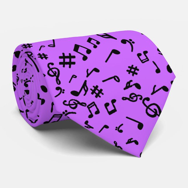 Corbata Music Notes Neck Tie (Enrollado)