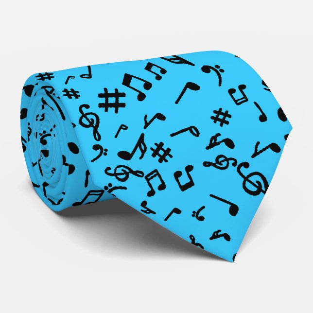 Corbata Music Notes Neck Tie (Enrollado)