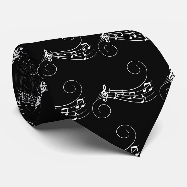 Corbata Music Notes Neck Tie (Enrollado)