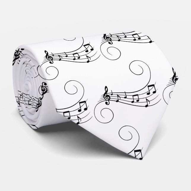 Corbata Music Notes  Neck Tie (Enrollado)