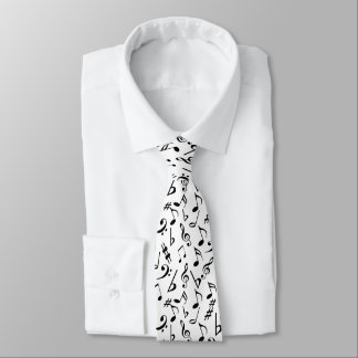 Corbata Music Notes Tie - Blanco y negro por Heard_