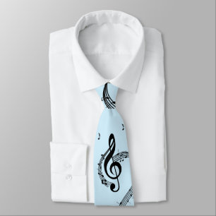 Corbata Música Climactic G Clef Blue