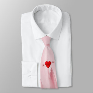 Corbata Música de corazón sobre rosa