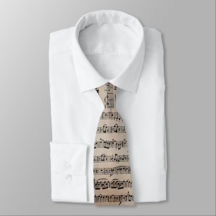 Corbata Música de hojas antiguas