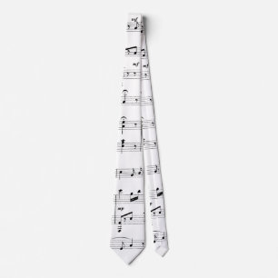 Corbata Música de hojas blancas