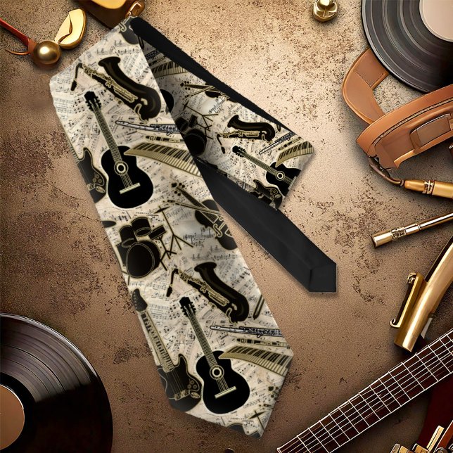 Corbata Música de hojas e instrumentos Black/Gold ID481 (Subido por el creador)