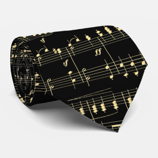 Corbata Música dorada en negro