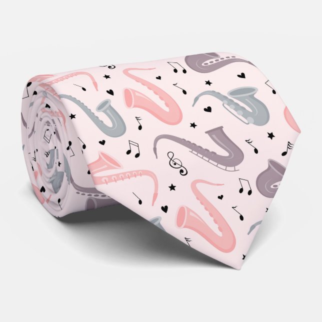 Corbata Música Jazz Saxofónica (Enrollado)