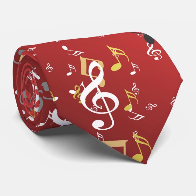 Corbata música, musical, nota, blanco, melodía, clave, son (Enrollado)