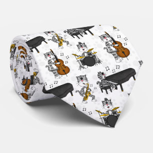 Corbata Músico de Jazz Saxofón Piano Bajo Batería