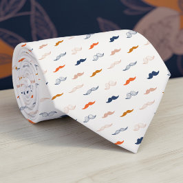 Corbata Mustache on Beige Necktie Tie