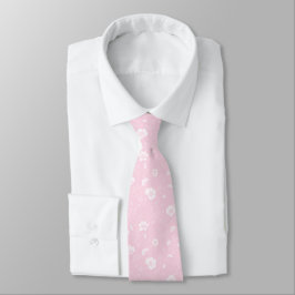 Corbata Muted Pink And White Wildflower Patterned