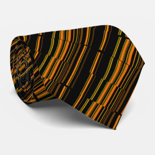 Corbata Muy Cool Moderno Naranja Rayado