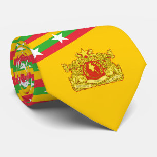 Corbata Myanmar / Bandera birmana y sello del Estado