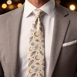 Corbata Mystical Celestial Moon Stars Pattern Custom Name