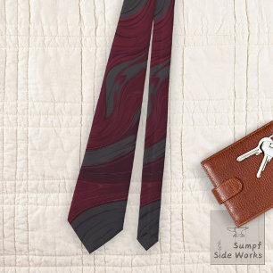 Corbata Nade en rojo oscuro y gris