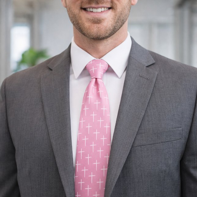 Corbata Nails Cross Pink and White (Subido por el creador)