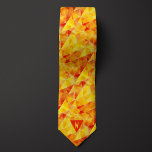 Corbata Naranja abstracto y monograma amarillo<br><div class="desc">Naranja abstracto y corbata de monograma amarillo combinan los ángulos nítidos y las características de un diseño geométrico suavizado con matices de acuarela. El diseño da lugar a un ambiente veraniego más informal. Se puede personalizar con un monograma. Póngalo en pareja con medias que presentan el mismo diseño para un...</div>