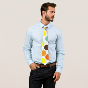 Corbata Naranja, amarillo, marrón, puntos azules