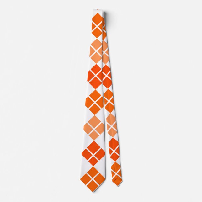 Corbata Naranja Argyle Personalizado Tie (Anverso)