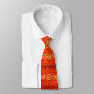Corbata Naranja Aztec Pattern Necktie