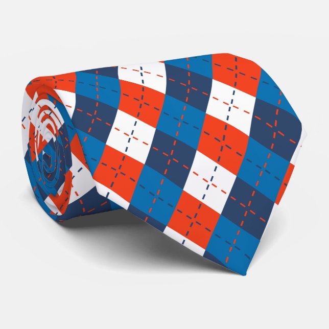 Corbata Naranja azul de la marina azul del cielo azul azul (Enrollado)