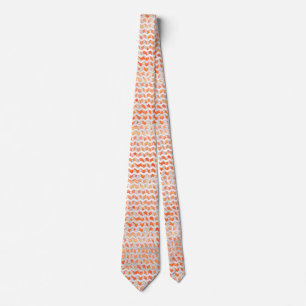 Corbata Naranja de cebra y blanco